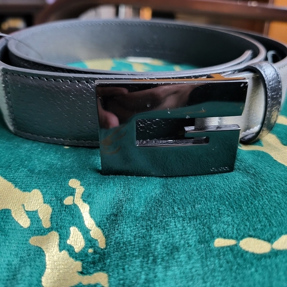Gucci Black and Gray Leather Belt main image 6